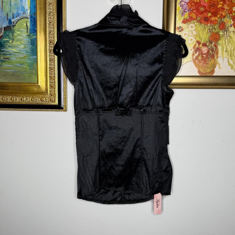 Black Ruffled Top L - Picture 4 of 5